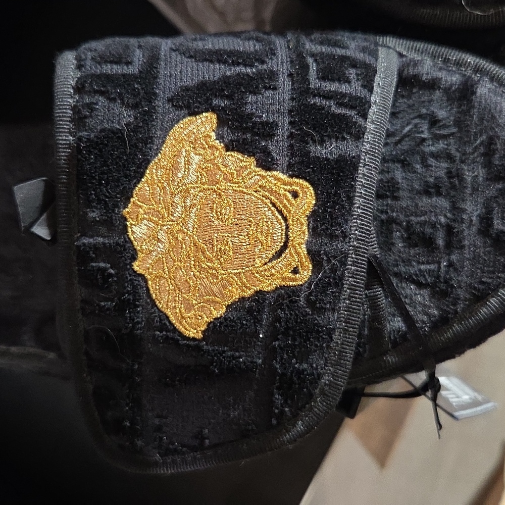 Versace Black and Gold Slides Unisex Full Inclusion - Picture 2 of 8